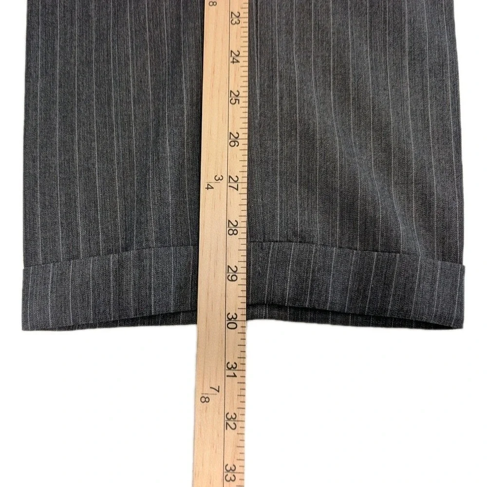 vtg Hart Schaffner Marx 44L 37x30 Suit Grey Pinstripe Union Made USA Import Wool